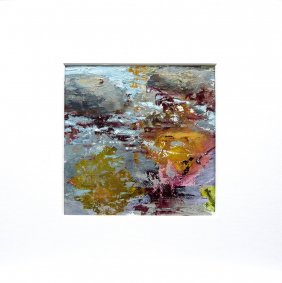 Pebbles, oil on canvas, 25.5x25.5cm inc. frame - £350