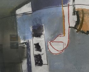Slipway 2, charcoal & pastel on paper, 23.5x28.5cm inc. frame - £225