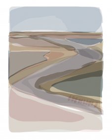 Rye Reserve, Summer, iPad drawing, 42x52cm inc. frame - £295, unframed £240