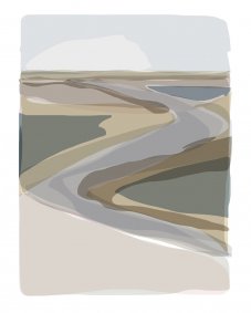 Rye Reserve, Winter, iPad drawing, 42x52cm inc. frame - £295, unframed £240