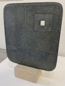 Winter Beckons, Polyphant Stone on limestone base, h38cm x w28cm x d10cm - £2,920