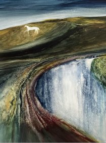 White Horse at Cuckmere, watercolour - £800