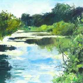 Glynde Reach, Summer, oil on board - £400