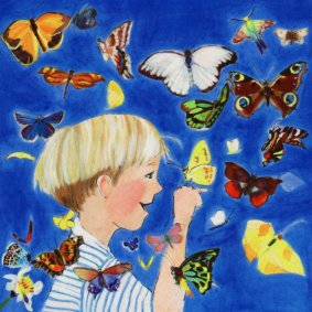 Hector And The Butterflies, original watercolour, gouache, pencil and ink - £650      Also available as an unframed print on Hahnemuhle ‘Photo Rag’ 308gsm archival print paper - £95