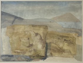 Lyme Regis, 1977, watercolour, 58x67cm inc. frame - £1,500