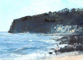 Pett Cliffs, High Tide, oil on board - £375